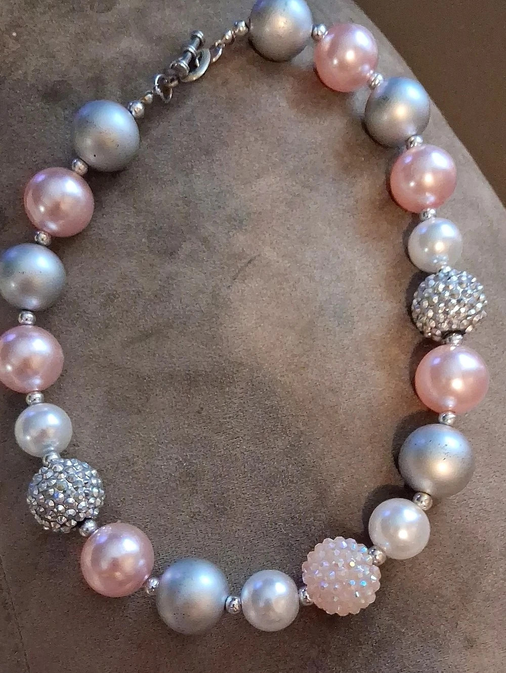 Pink & Blue Beaded Statement Necklace